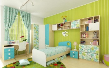 Детская комната Твит (Белый/Зеленый/корпус Клен) в Краснокаменске - krasnokamensk.mebel54.com | фото