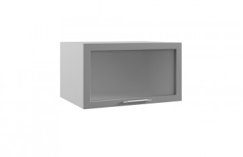 Гарда ГВПГС 800 шкаф верхний горизонтальный глубокий со стеклом высокий (Белый/корпус Серый) в Краснокаменске - krasnokamensk.mebel54.com | фото