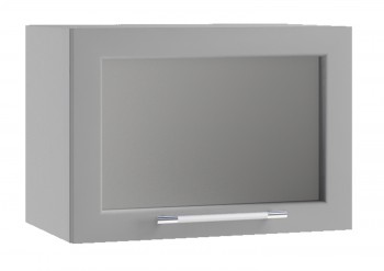 Гарда ПГС 500 шкаф верхний горизонтальный со стеклом (Серый Эмалит/корпус Серый) в Краснокаменске - krasnokamensk.mebel54.com | фото