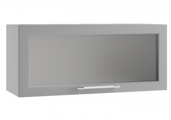 Гарда ПГС 800 шкаф верхний горизонтальный со стеклом (Серый Эмалит/корпус Серый) в Краснокаменске - krasnokamensk.mebel54.com | фото