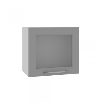 Гарда ВПГС 500 шкаф верхний горизонтальный со стеклом высокий (Серый Эмалит/корпус Серый) в Краснокаменске - krasnokamensk.mebel54.com | фото