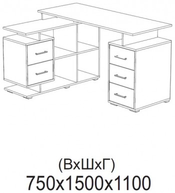 Компьютерный стол угловой СКМУ-3 белый в Краснокаменске - krasnokamensk.mebel54.com | фото