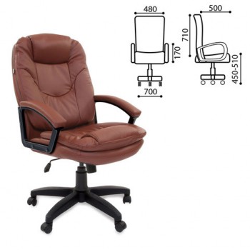 Кресло офисное BRABIX Trend EX-568 (коричневый) в Краснокаменске - krasnokamensk.mebel54.com | фото