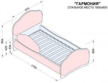 Кровать 160 Гармония 08 Шоколад (мягкий бортик) в Краснокаменске - krasnokamensk.mebel54.com | фото