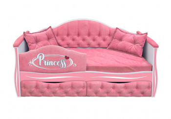Кровать 160 серии Иллюзия 2 ящика 36 Розовый (мягкий бортик/подушки) в Краснокаменске - krasnokamensk.mebel54.com | фото