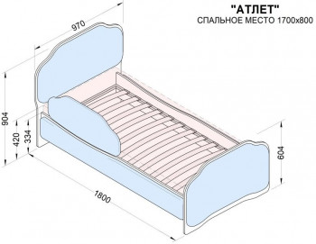 Кровать 170 Атлет 29 Синий (мягкий бортик) в Краснокаменске - krasnokamensk.mebel54.com | фото