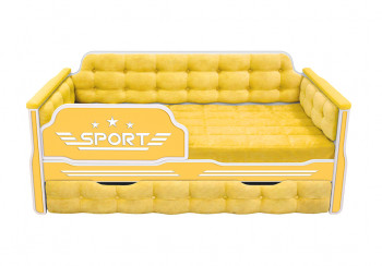 Кровать 170 серии Спорт 1 ящик 74 Жёлтый (мягкие боковые накладки) в Краснокаменске - krasnokamensk.mebel54.com | фото