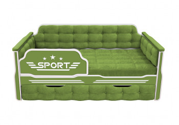 Кровать 170 серии Спорт 1 ящик 76 Зелёный (мягкие боковые накладки) в Краснокаменске - krasnokamensk.mebel54.com | фото