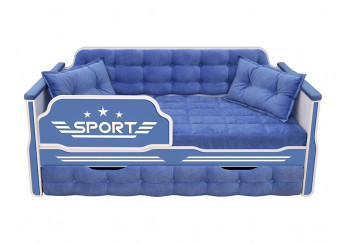 Кровать 170 серии Спорт 1 ящик 85 Синий (подушки) в Краснокаменске - krasnokamensk.mebel54.com | фото
