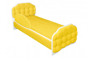 Кровать 180 Атлет 74 жёлтый (мягкий бортик) в Краснокаменске - krasnokamensk.mebel54.com | фото