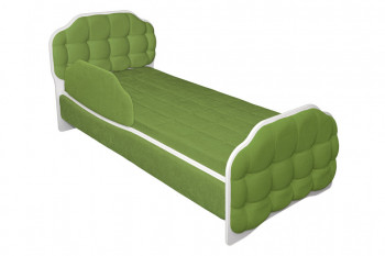Кровать 190 Атлет Lux 76 Зелёный (мягкий бортик) в Краснокаменске - krasnokamensk.mebel54.com | фото