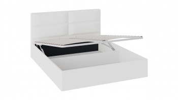 Кровать «Глосс» с мягкой обивкой и подъемным механизмом тип 1 (1600) (Белая) в Краснокаменске - krasnokamensk.mebel54.com | фото