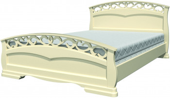 Кровать Грация-1 из массива сосны 1600*2000 Слоновая кость в Краснокаменске - krasnokamensk.mebel54.com | фото