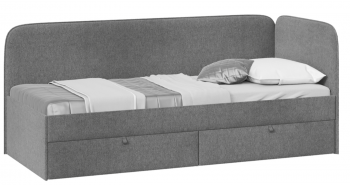 Кровать «Молли» с мягкой обивкой (900) тип 1 (Микровелюр Scandi Graphite 22) в Краснокаменске - krasnokamensk.mebel54.com | фото