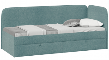 Кровать «Молли» с мягкой обивкой (900) тип 1 (Микровелюр Scandi Indigo 11) в Краснокаменске - krasnokamensk.mebel54.com | фото