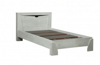 Кровать одинарная 33.07 с настилом "Лючия" (ш. 900)/(бетон пайн белый / венге / белый) в Краснокаменске - krasnokamensk.mebel54.com | фото
