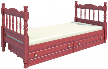Кровать одинарная Аленка из массива сосны 800*1890 Орех в Краснокаменске - krasnokamensk.mebel54.com | фото
