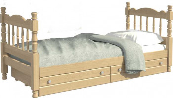 Кровать одинарная Аленка из массива сосны 800*1890 Сосна в Краснокаменске - krasnokamensk.mebel54.com | фото