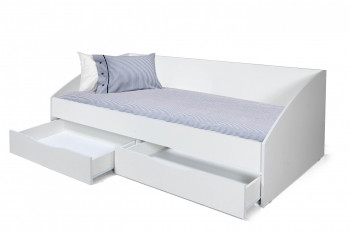 Кровать одинарная "Фея - 3" (симметричная) New/(белый / белый / ДВПО: белый) в Краснокаменске - krasnokamensk.mebel54.com | фото