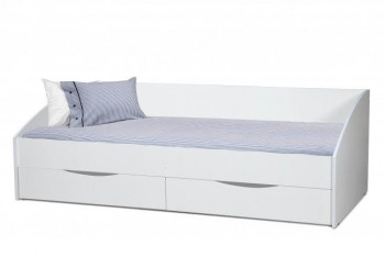 Кровать одинарная "Фея - 3" (симметричная) New/(белый / белый / ДВПО: белый) в Краснокаменске - krasnokamensk.mebel54.com | фото
