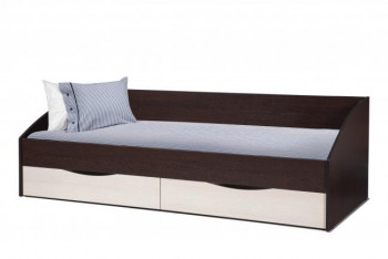 Кровать одинарная "Фея - 3" (симметричная) New (венге / вудлайн кремовый / ДВПО: белый) в Краснокаменске - krasnokamensk.mebel54.com | фото