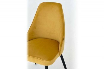 Набор стульев Милан 2 шт (желтый велюр/черный) в Краснокаменске - krasnokamensk.mebel54.com | фото