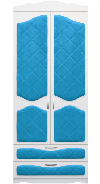 Шкаф 2-х створчатый с ящиками серии Иллюзия 84 Ярко-голубой в Краснокаменске - krasnokamensk.mebel54.com | фото