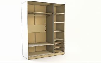 Шкаф 3-х створчатый с ящиками Скай люкс (Синий/Белый/корпус Клен) в Краснокаменске - krasnokamensk.mebel54.com | фото