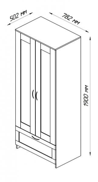 Шкаф двухдверный Сириус с 1 ящиком белый в Краснокаменске - krasnokamensk.mebel54.com | фото