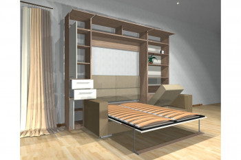 Шкаф-кровать с диваном Каролина в Краснокаменске - krasnokamensk.mebel54.com | фото