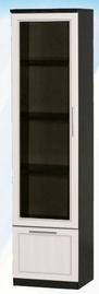 Шкаф средний с ящиком и стеклодверью ДЛЯ ГОСТИНОЙ ШСЯС-450 Венге/Дуб выбеленный в Краснокаменске - krasnokamensk.mebel54.com | фото