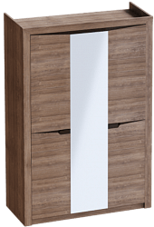 Шкаф трехдверный Соренто Дуб стирлинг/Кофе структурный матовый в Краснокаменске - krasnokamensk.mebel54.com | фото