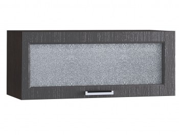Шкаф верхний горизонтальный со стеклом 800, ШВГС 800 (Клен серый/корпус венге) в Краснокаменске - krasnokamensk.mebel54.com | фото