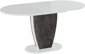 Стол обеденный «Монреаль» Тип 1 (Белый глянец/Моод темный) в Краснокаменске - krasnokamensk.mebel54.com | фото